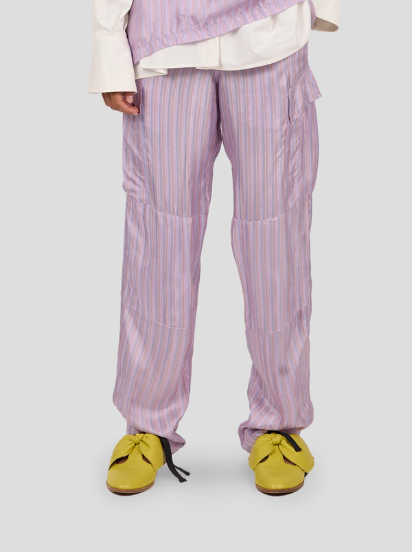 Heimstone Pantalon Santino En Voile Rayé Brume