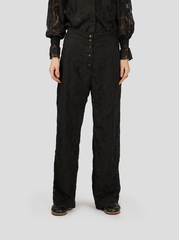 Heimstone Pantalon Spartacus En Voile Brodé Onyx