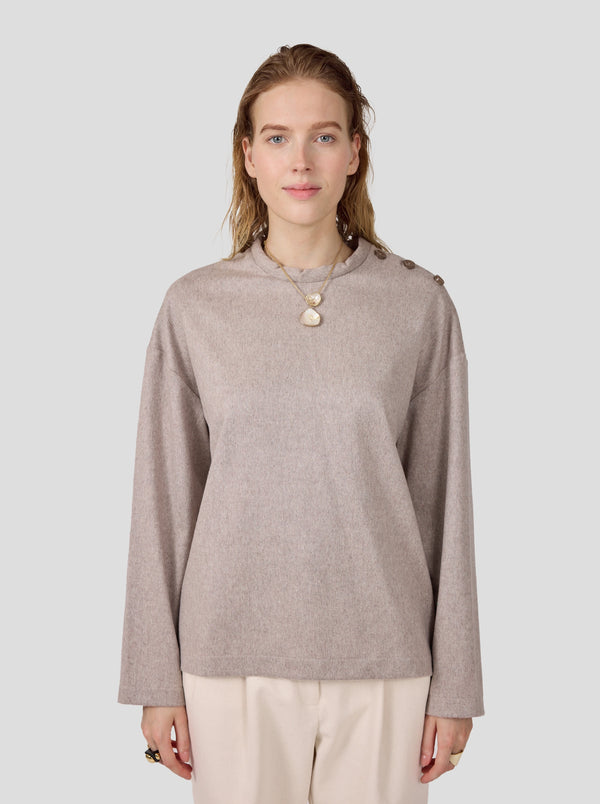 Heimstone Pull Bobbi En Flanelle Taupe Glacé