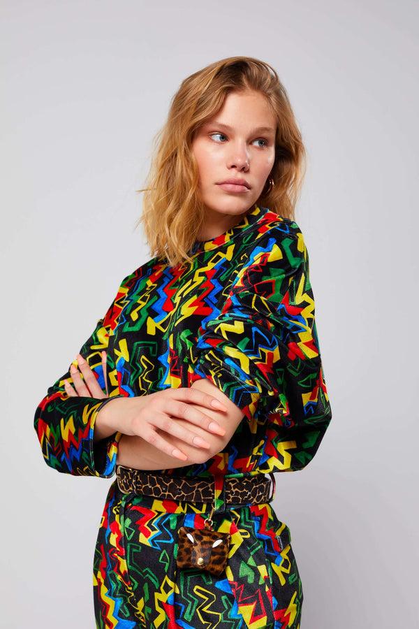 Heimstone Pull Bobbi En Imprimé Velours Électrique