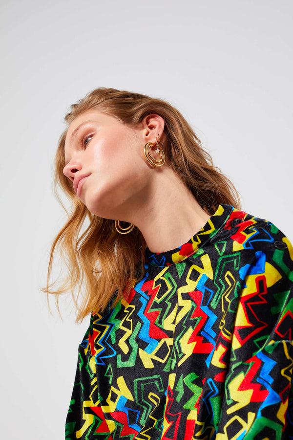 heimstone Pull Bobbi en imprimé Velours Électrique