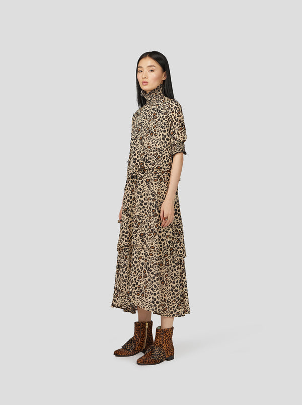 heimstone ROBE DRIES EN IMPRIMÉ LEOPARD SOYEUX