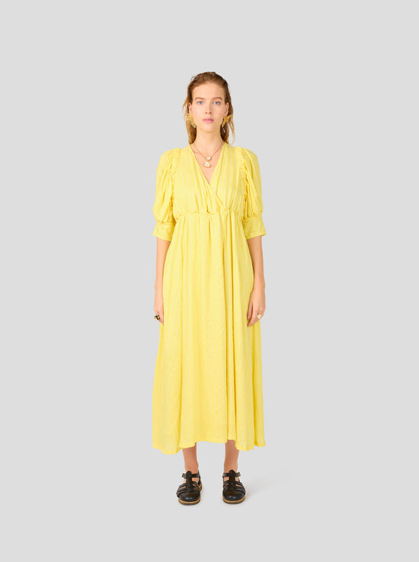 Heimstone Robe Jim Froncée En Rayures Limoncello