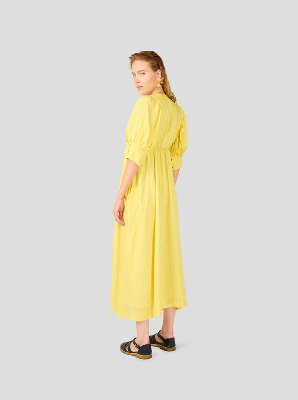 Heimstone Robe Jim Froncée En Rayures Limoncello