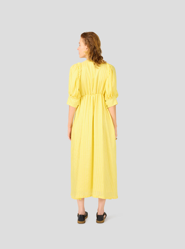 Heimstone Robe Jim Froncée En Rayures Limoncello
