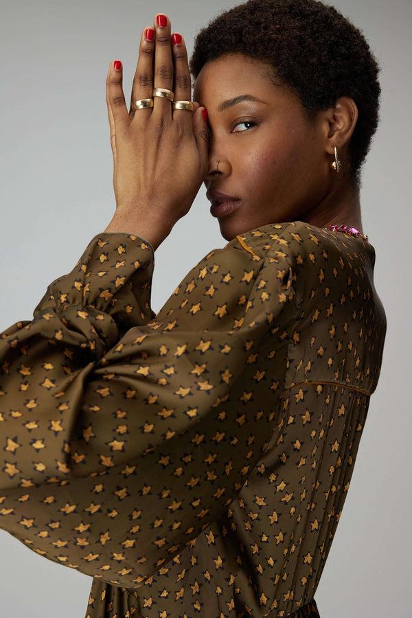 Heimstone Robe Pili En Imprimé Messy Stars écorce