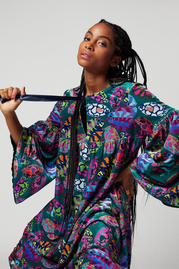 Heimstone Robe Sperone En Velours Imprimé Gourami