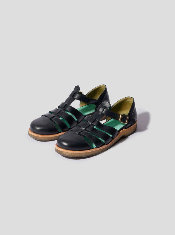 Heimstone Sandales Ricky En Cuir Noir