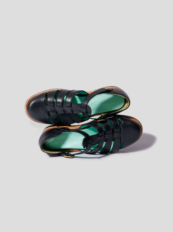 Heimstone Sandales Ricky En Cuir Noir