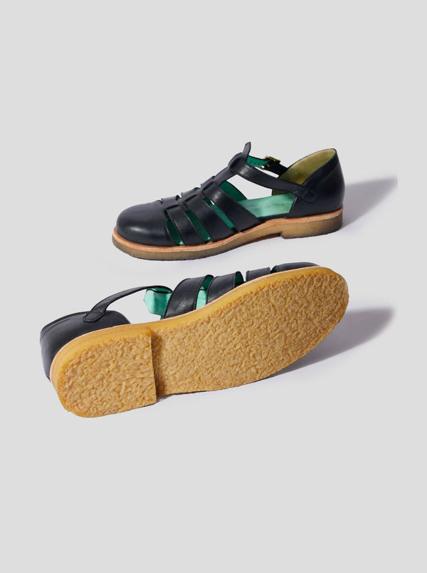 Heimstone Sandales Ricky En Cuir Noir