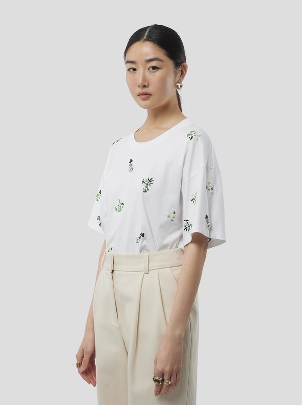 Heimstone T-SHIRT ATLAS BRODÉ EN COTON BLANC