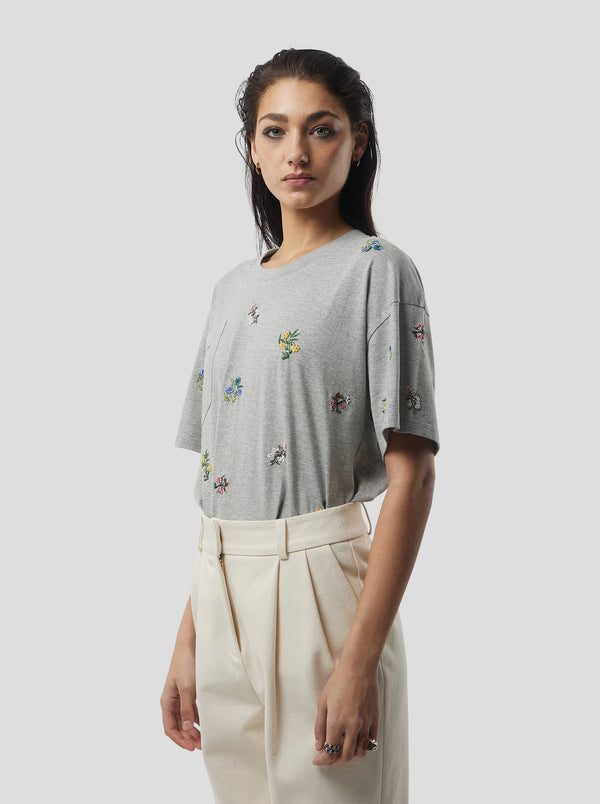 Heimstone T-SHIRT ATLAS BRODÉ EN COTON GRIS