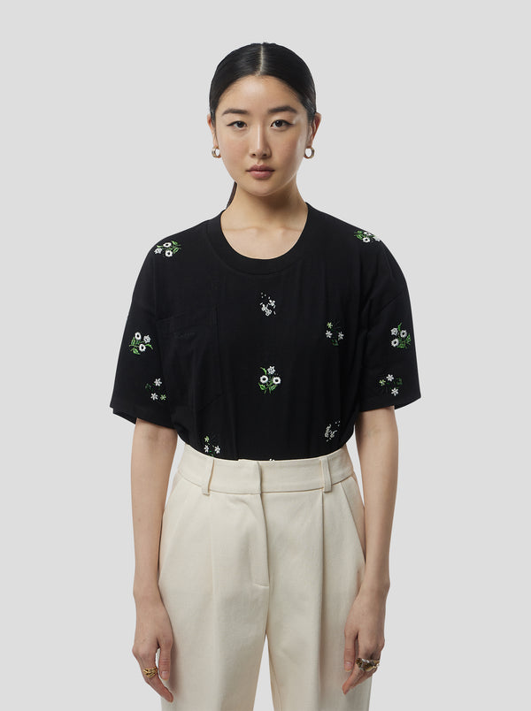 Heimstone T-SHIRT ATLAS BRODÉ EN COTON NOIR