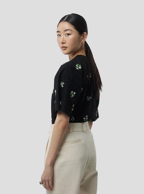 Heimstone T-SHIRT ATLAS BRODÉ EN COTON NOIR