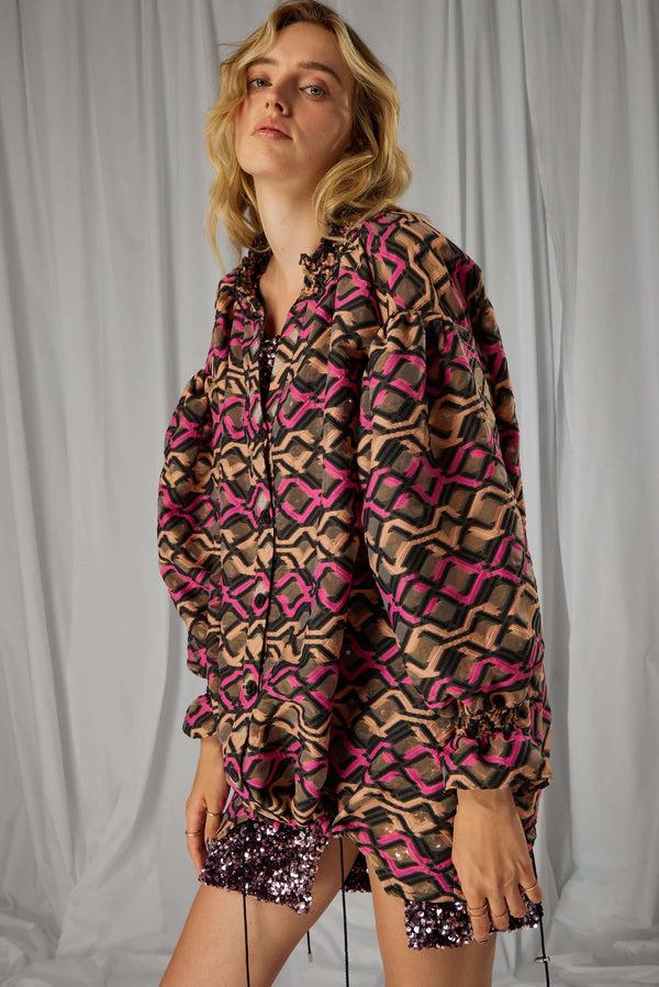 heimstone Tunique Owen en organza brodé Matrix