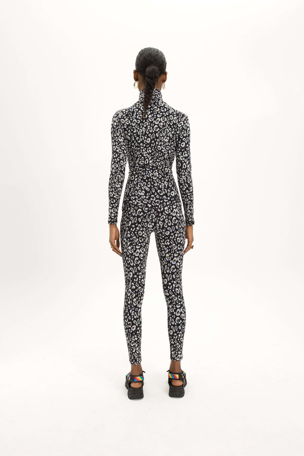 Heimstone Legging Glue En Jersey Léopard Noir Et Blanc