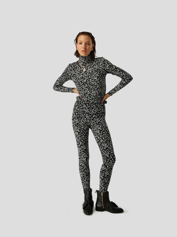 heimstone Legging Glue en jersey Léopard noir et blanc