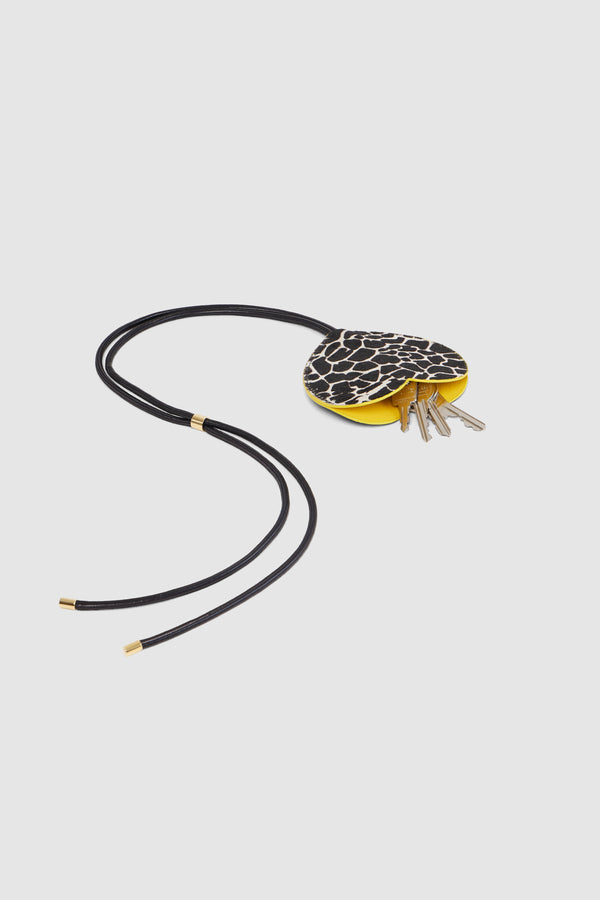 heimstone Les Minis - Porte-clé coeur en imprimé girafe blanc