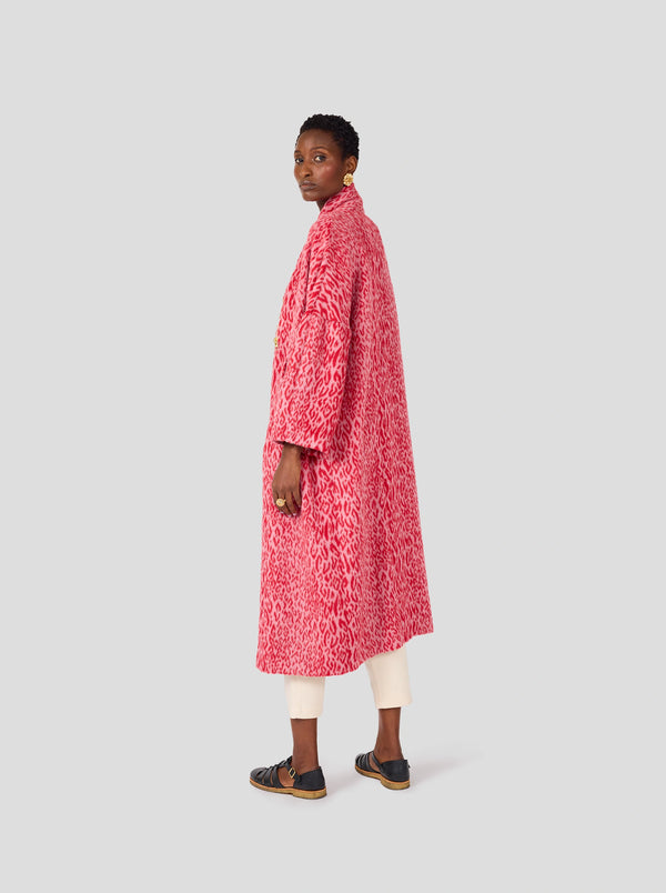 Heimstone Manteau Eren En Lainage Léopard Rouge Opéra