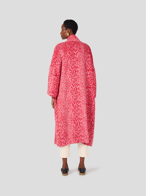 Heimstone Manteau Eren En Lainage Léopard Rouge Opéra