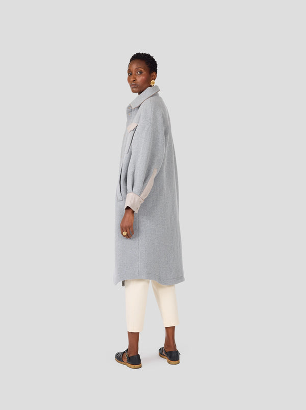 Heimstone Manteau Marines En Lainage Et Cachemire Plomb