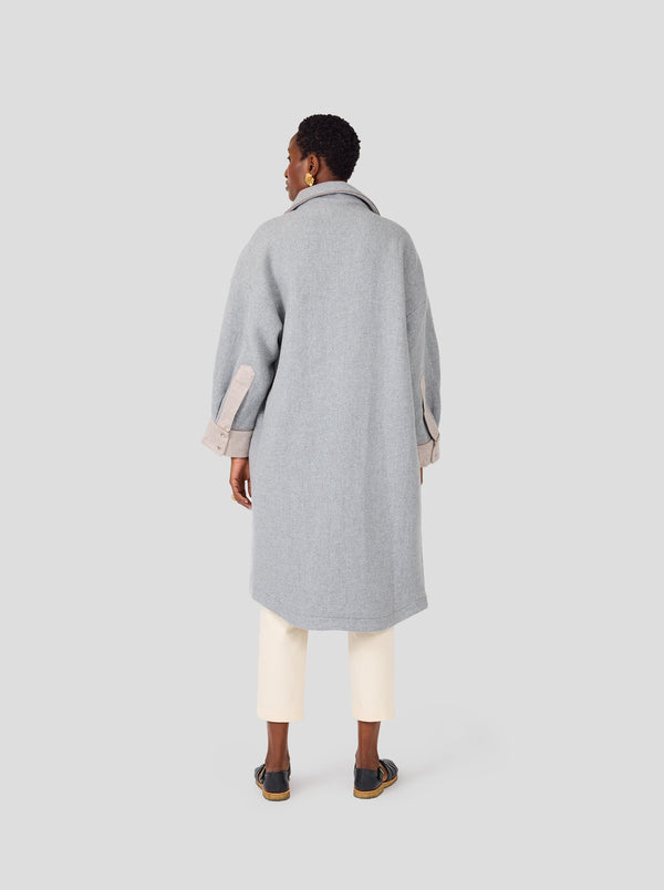 Heimstone Manteau Marines En Lainage Et Cachemire Plomb