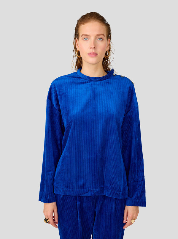 Heimstone Pull Bobbi Col Rond En Velours Cotelé Abysse