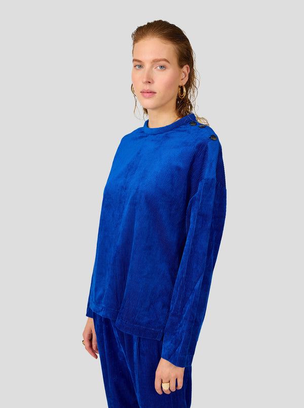 Heimstone Pull Bobbi Col Rond En Velours Cotelé Abysse