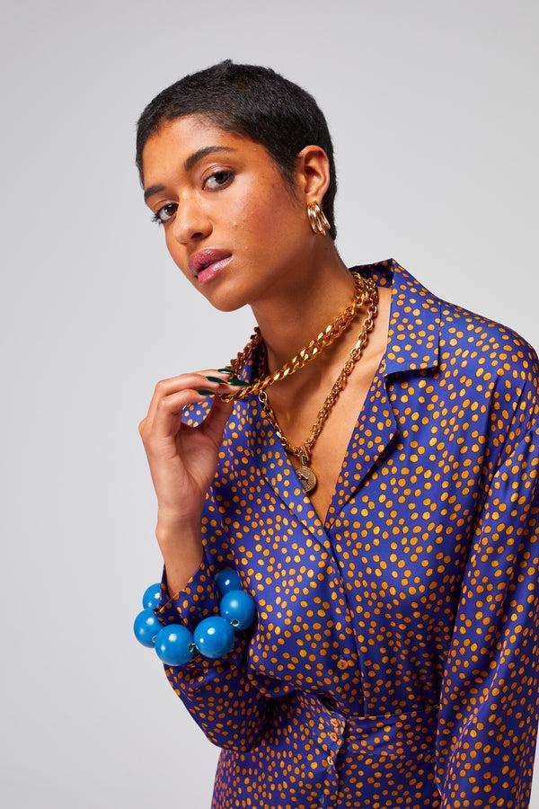 Heimstone Pyjama Ulysse En Imprimé Messy Dots Bleu Marine