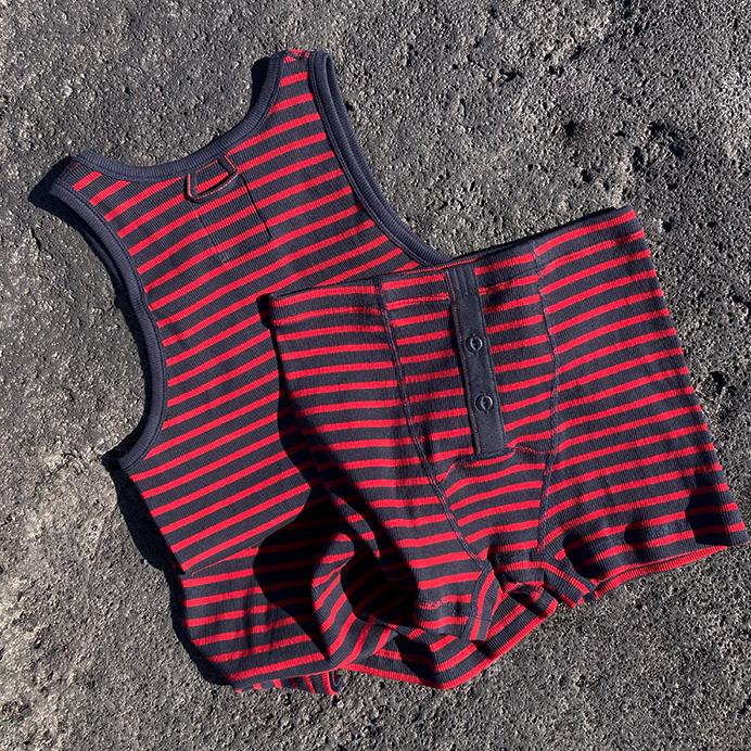Hemen Biarritz Boxer Albar Marinière Deep Marine / Red