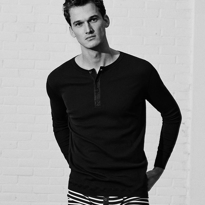 Hemen Biarritz Henley Harri Solid Black
