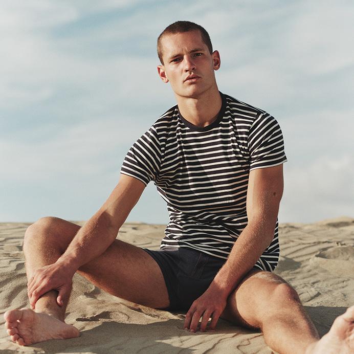 Hemen Biarritz Tee Shirt Dani Marinière Deep Marine