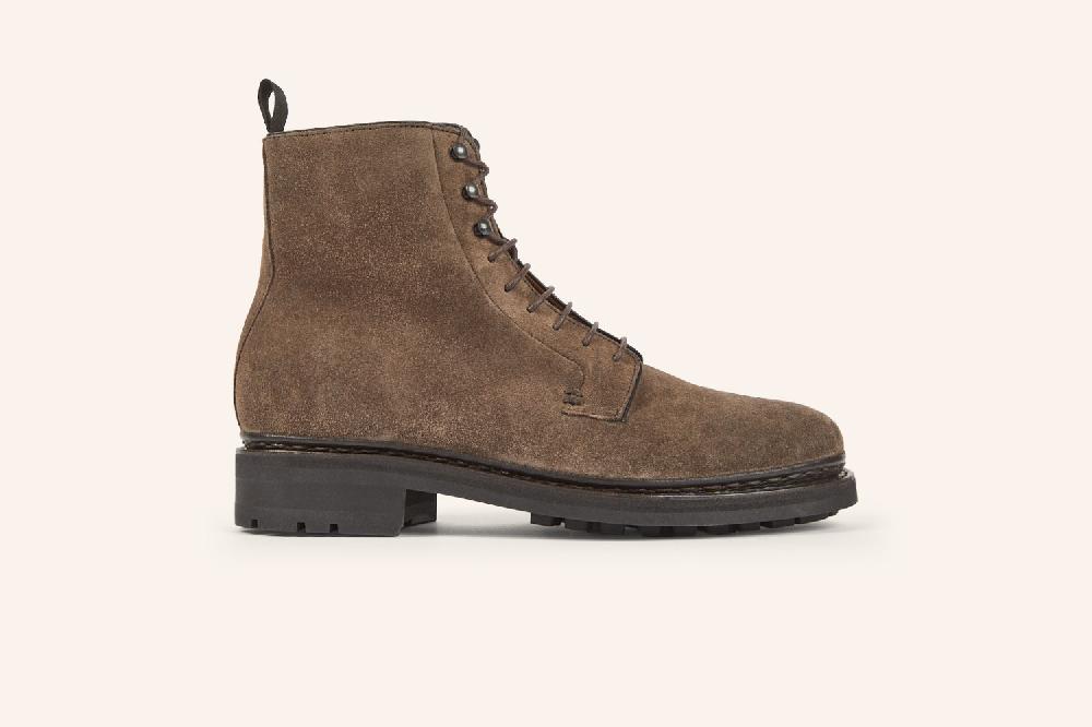 Heschung Boots Femme Carex En Cuir Hydrovelours Acacia Sur Semelle Gomme