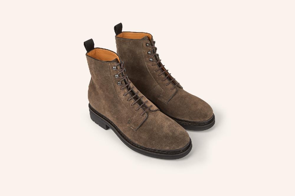 Heschung Boots Femme Carex En Cuir Hydrovelours Acacia Sur Semelle Gomme