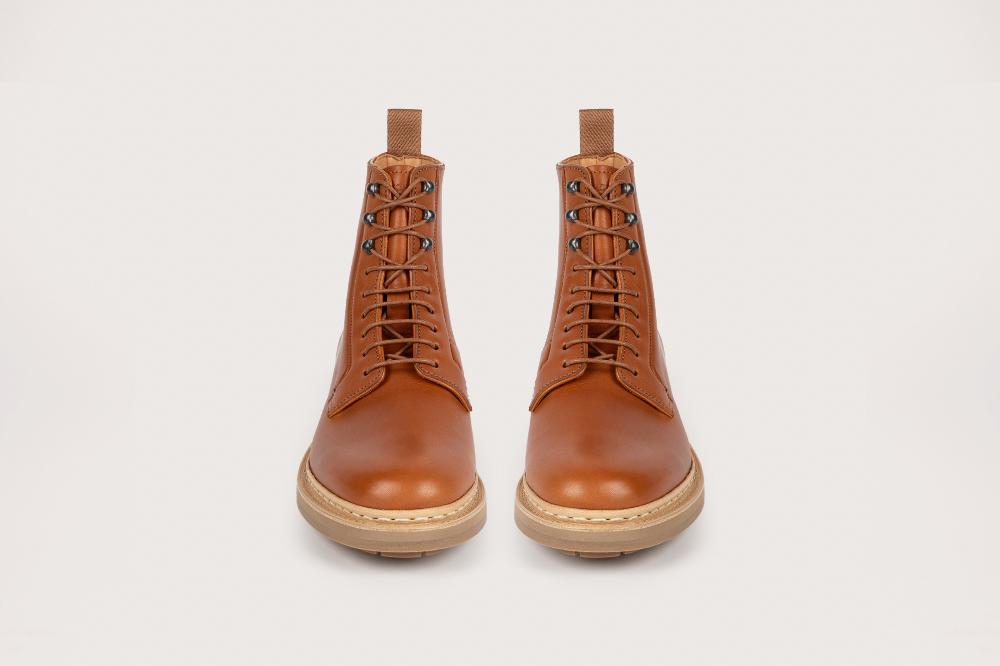 Heschung Boots Femme Carex En Cuir Novonappa Cognac Sur Semelle Gomme