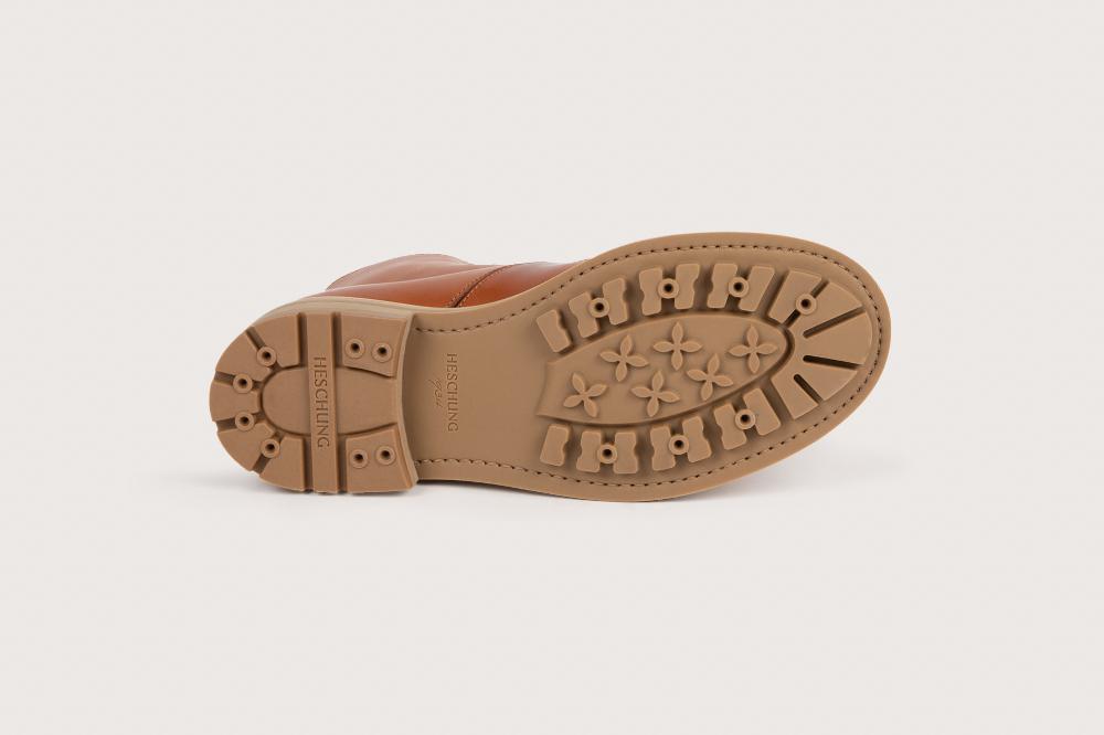 Heschung Boots Femme Carex En Cuir Novonappa Cognac Sur Semelle Gomme