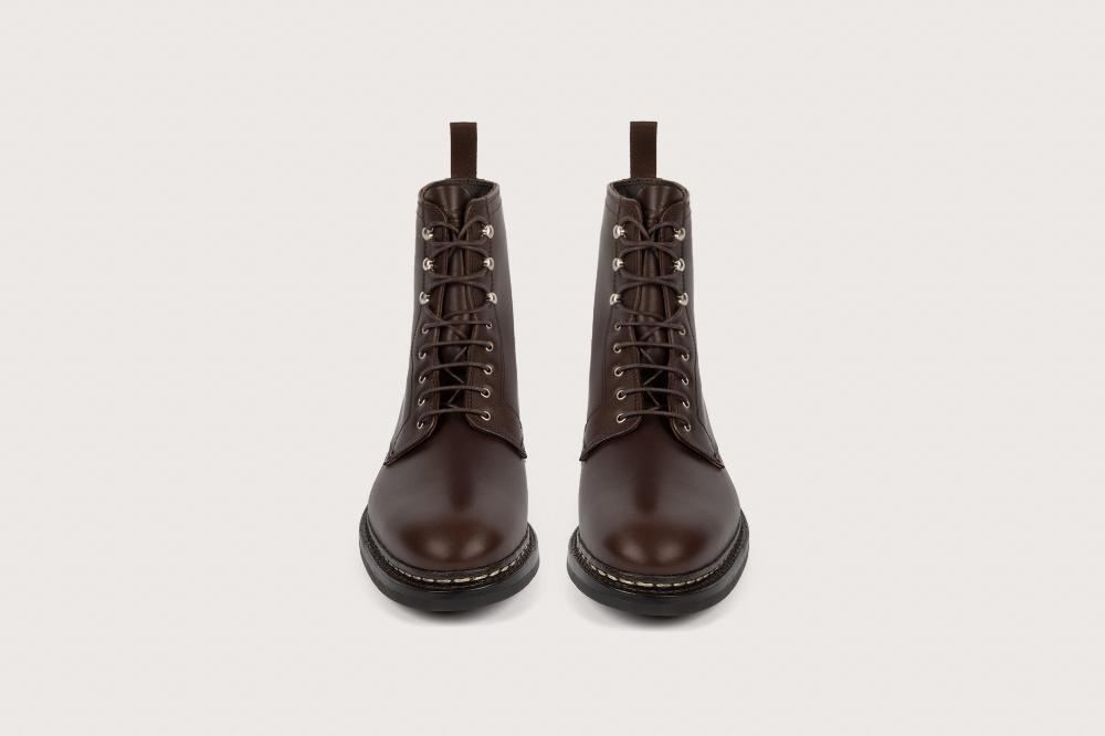 Heschung Boots Femme Décontractées En Anilcalf Café Sur Semelle En Gomme
