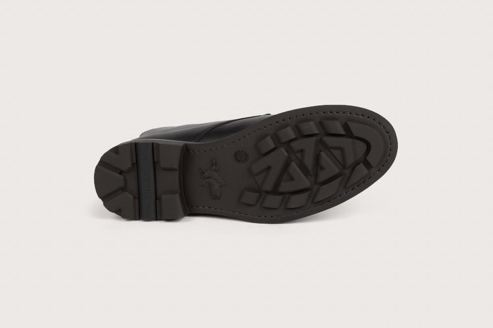 Heschung Boots Femme Décontractées En Cuir Lisse Noir Sur Semelle Gomme