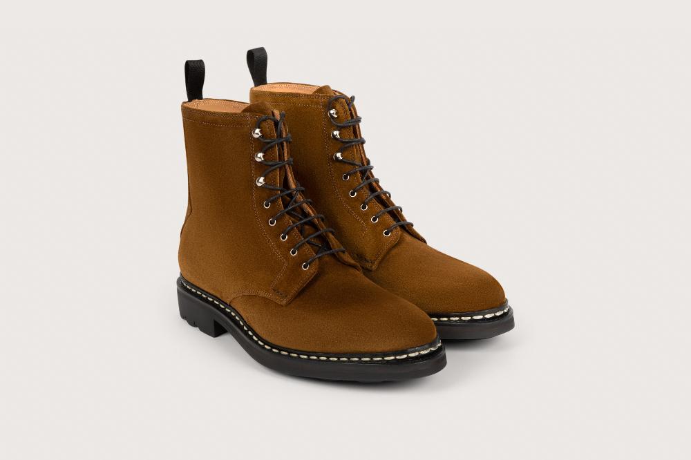 heschung Boots Femme décontractées en velours couleur toundra sur semelle en gomme