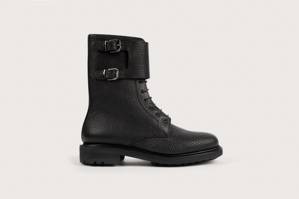 Heschung Boots Femme En Cuir Grainé Noir à L'allure Rock