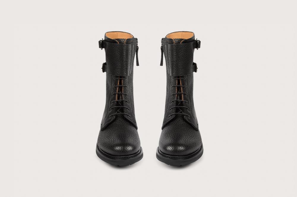 Heschung Boots Femme En Cuir Grainé Noir à L'allure Rock