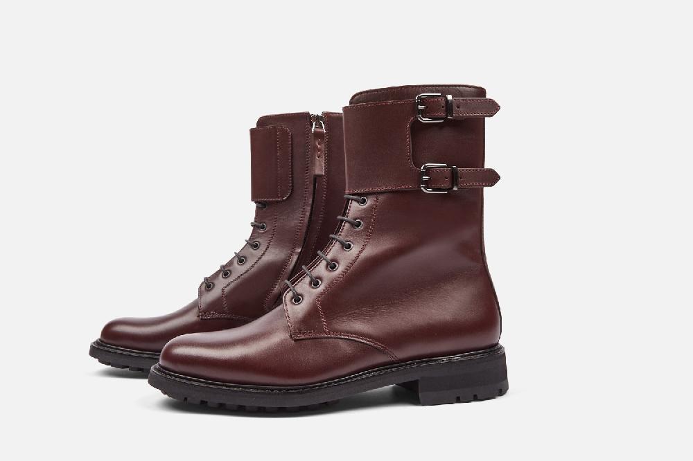 Heschung Boots Femme En Cuir Lisse Bordeaux à L'allure Rock