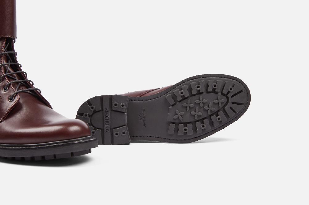 Heschung Boots Femme En Cuir Lisse Bordeaux à L'allure Rock