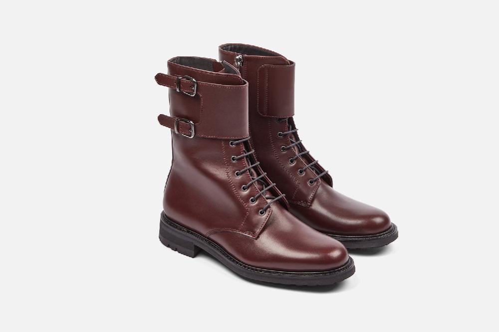 Heschung Boots Femme En Cuir Lisse Bordeaux à L'allure Rock