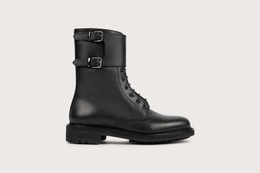 Heschung Boots Femme En Cuir Lisse Noir à L'allure Rock