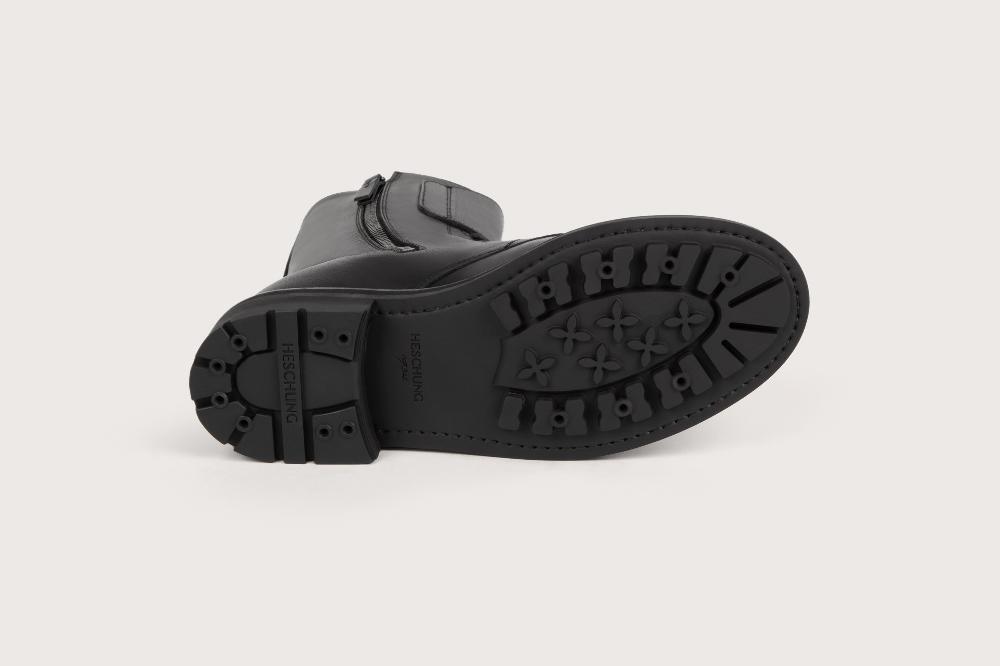 Heschung Boots Femme En Cuir Lisse Noir à L'allure Rock