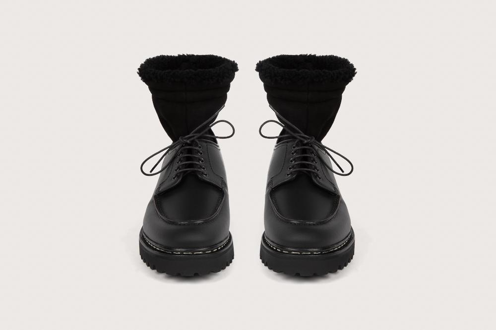 Heschung Boots Femme Iberis En Suportlo Noir Sur Semelle Gomme