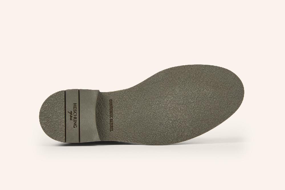 Heschung Boots Femme Intemporelles à Bout Chasse En Hydrovelours Vert Sapin Et Mouton