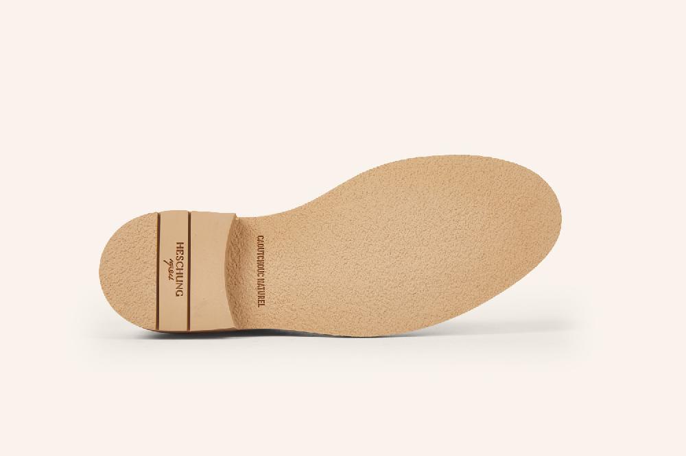 Heschung Boots Femme Intemporelles à Bout Chasse En Hydrovelours Et Mouton Beige