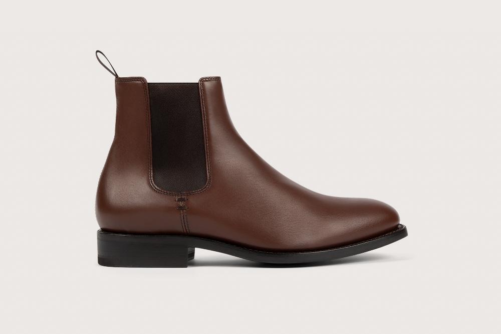 Heschung Boots Frêne Femme En Cuir Marron Sur Semelle Cuir
